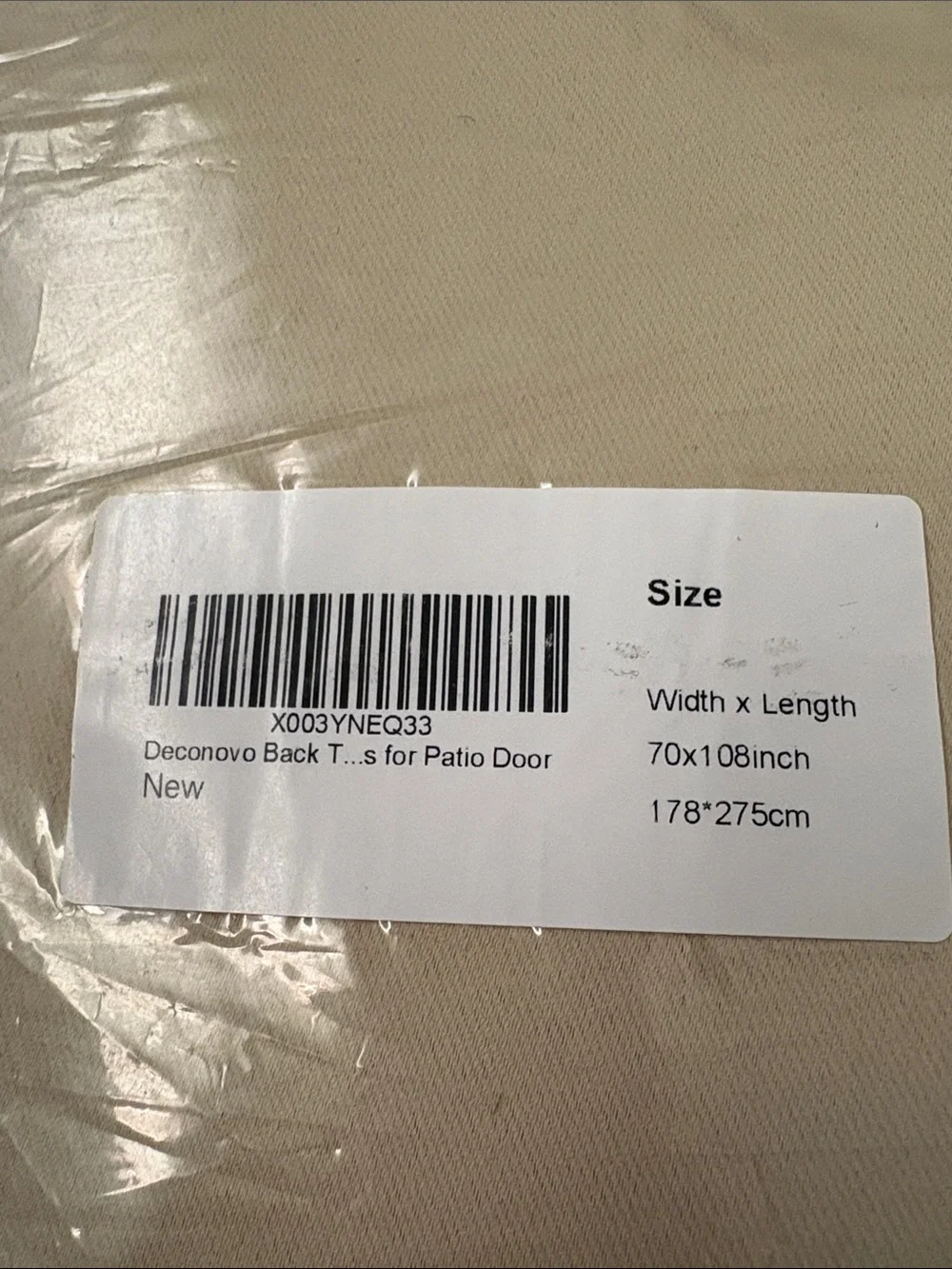 2 Deconovo Room Darkening Curtains beige 70“ x 108“ new panels back tab rod pock